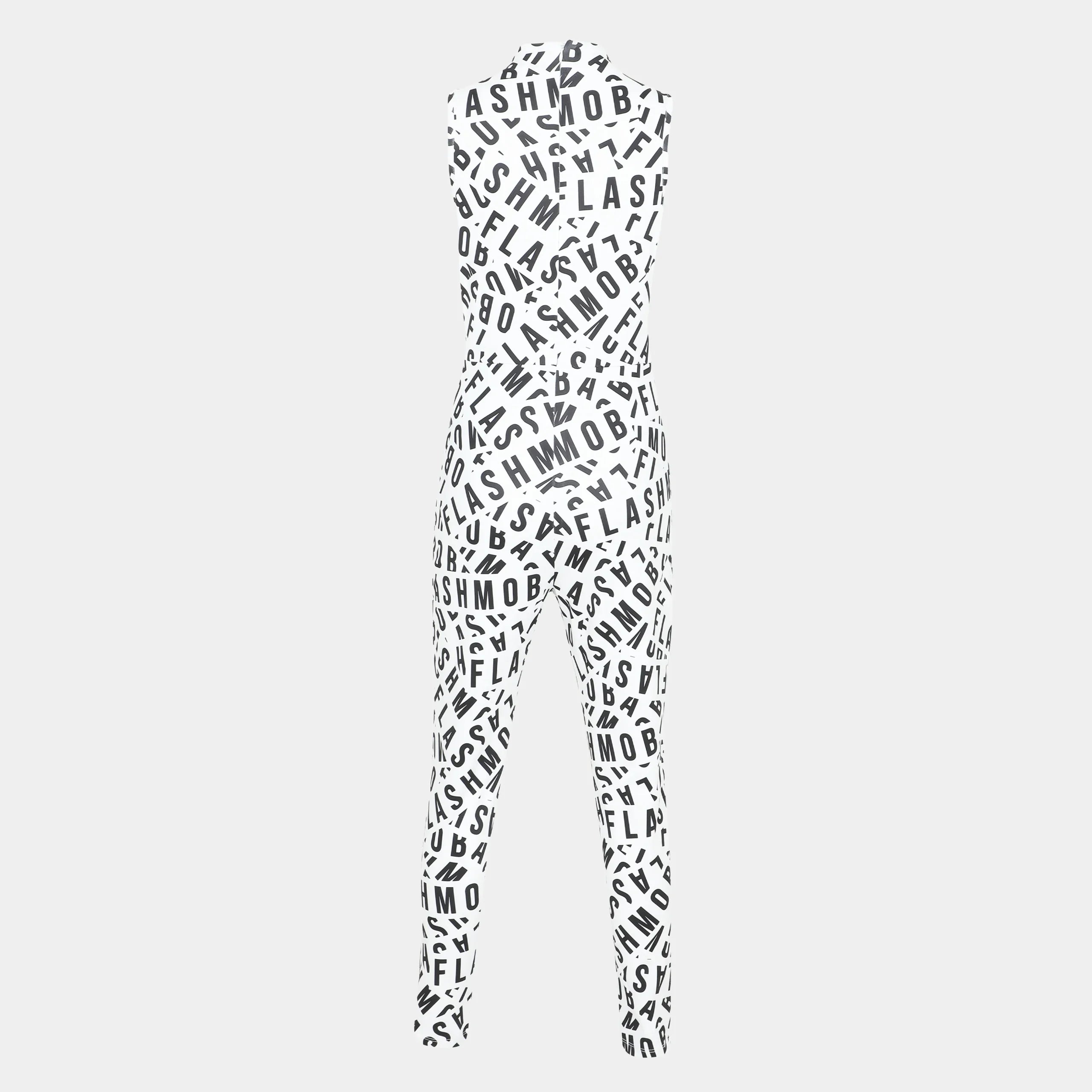 Printed White Body Fit Jumpsuit