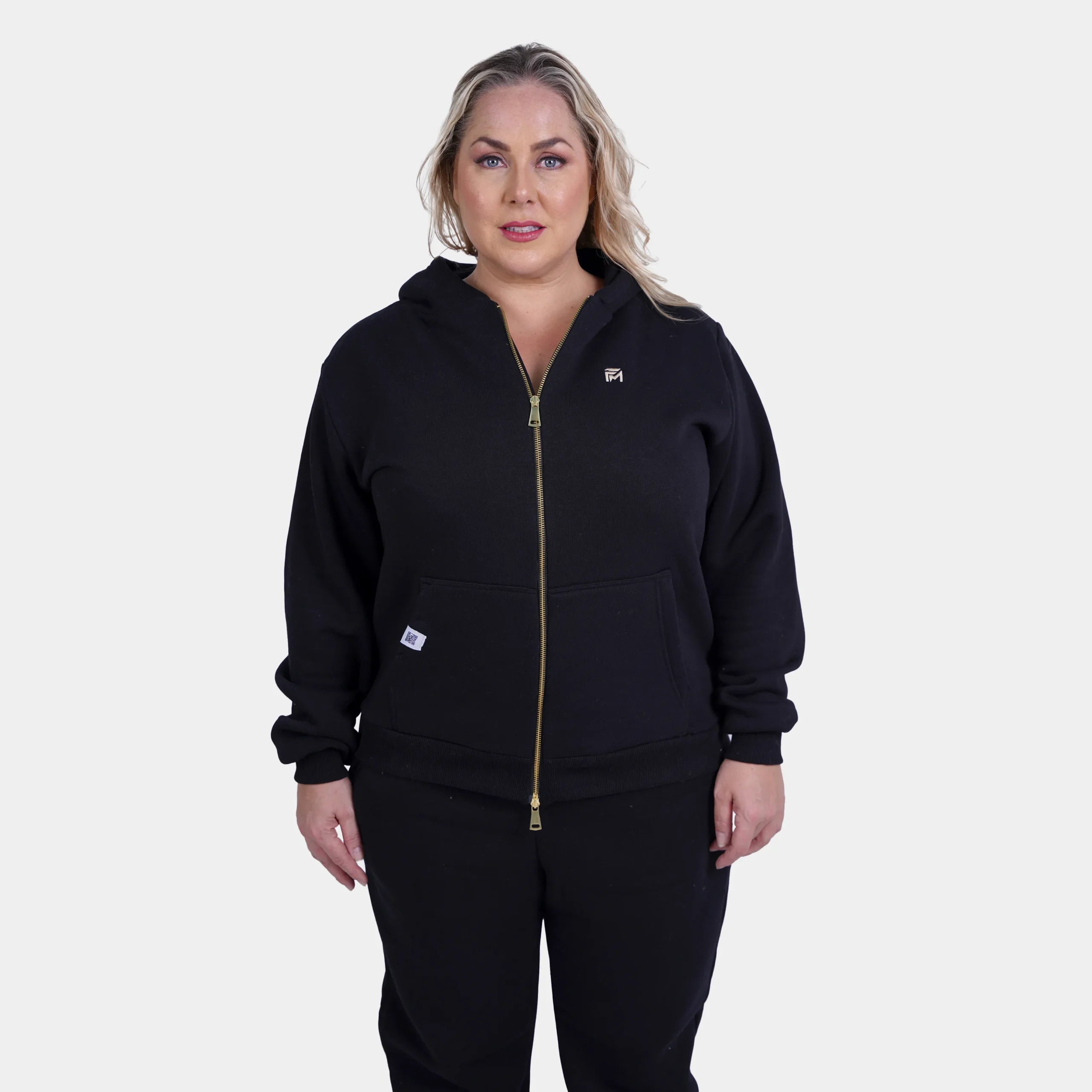 Relaxed Fit Cotton Fleece Hooded Jacket & Sweatpant Set - Plus Size