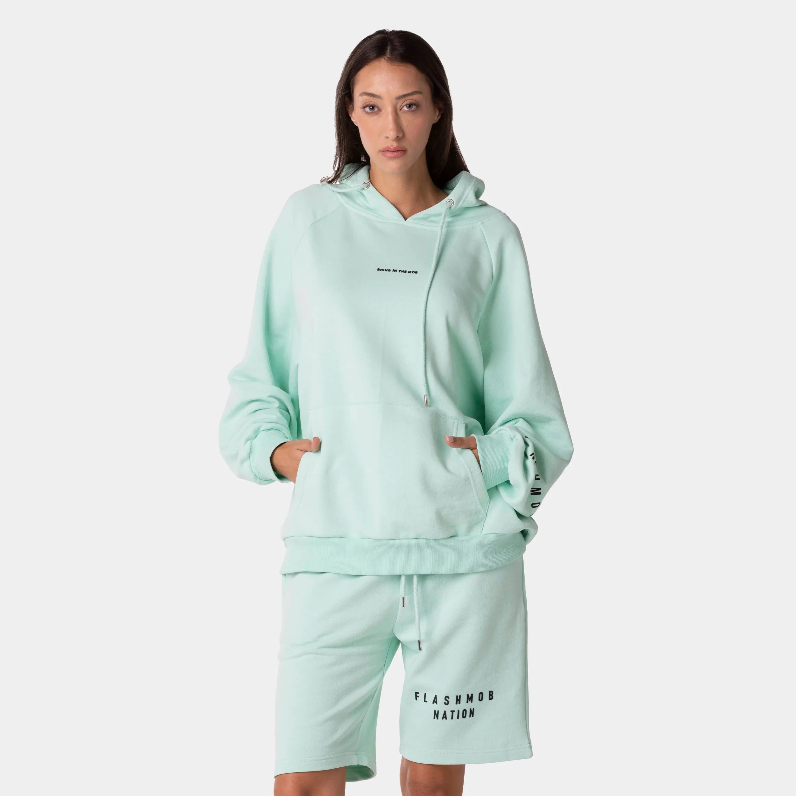 Sage Green Casual Oversize Hoodie