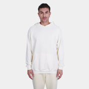 Beige Soft Oversize Hoodie With Self Print