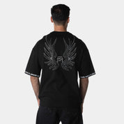 Black Studded Wings Party T-Shirt