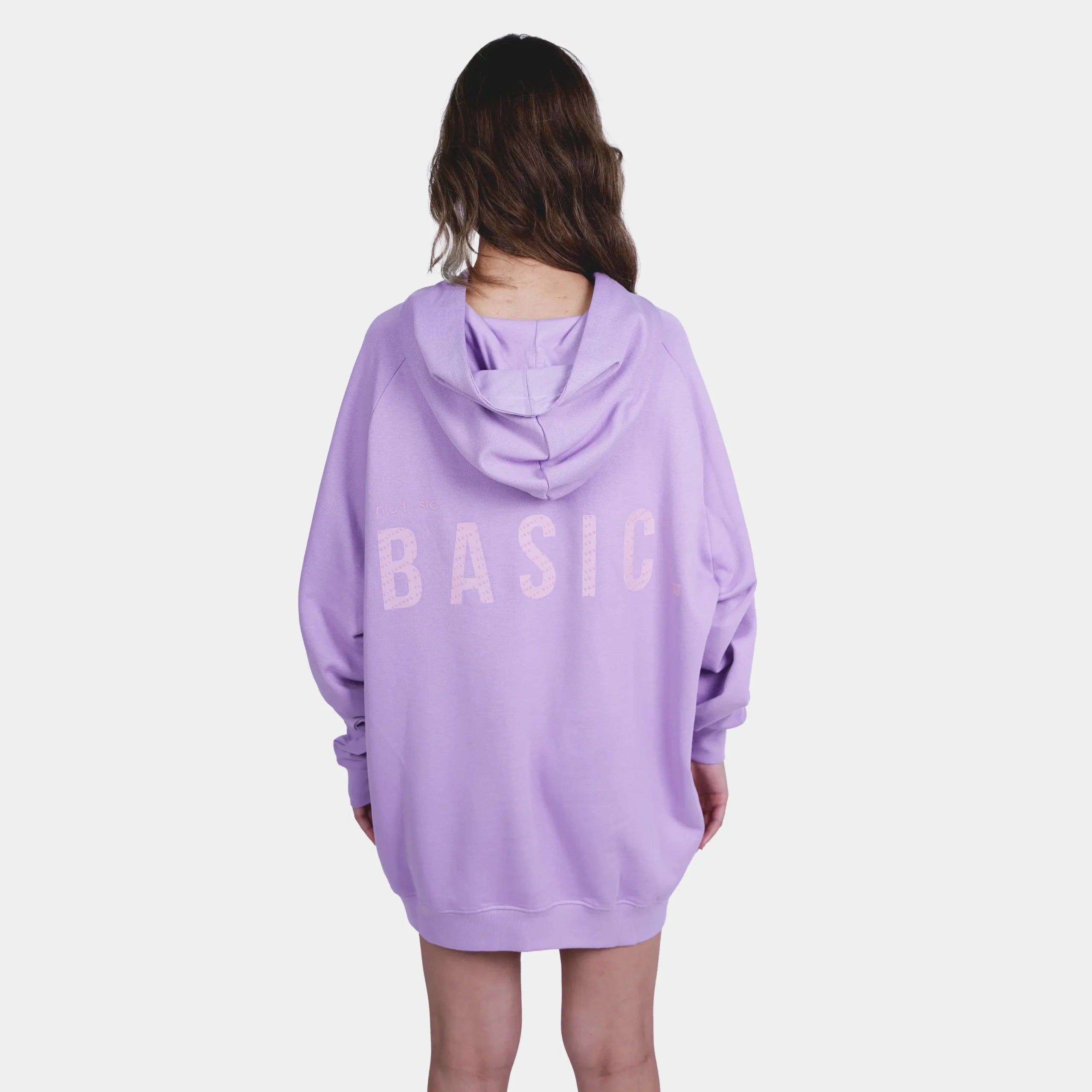 Printed Soft Lilac Oversized Hoodie