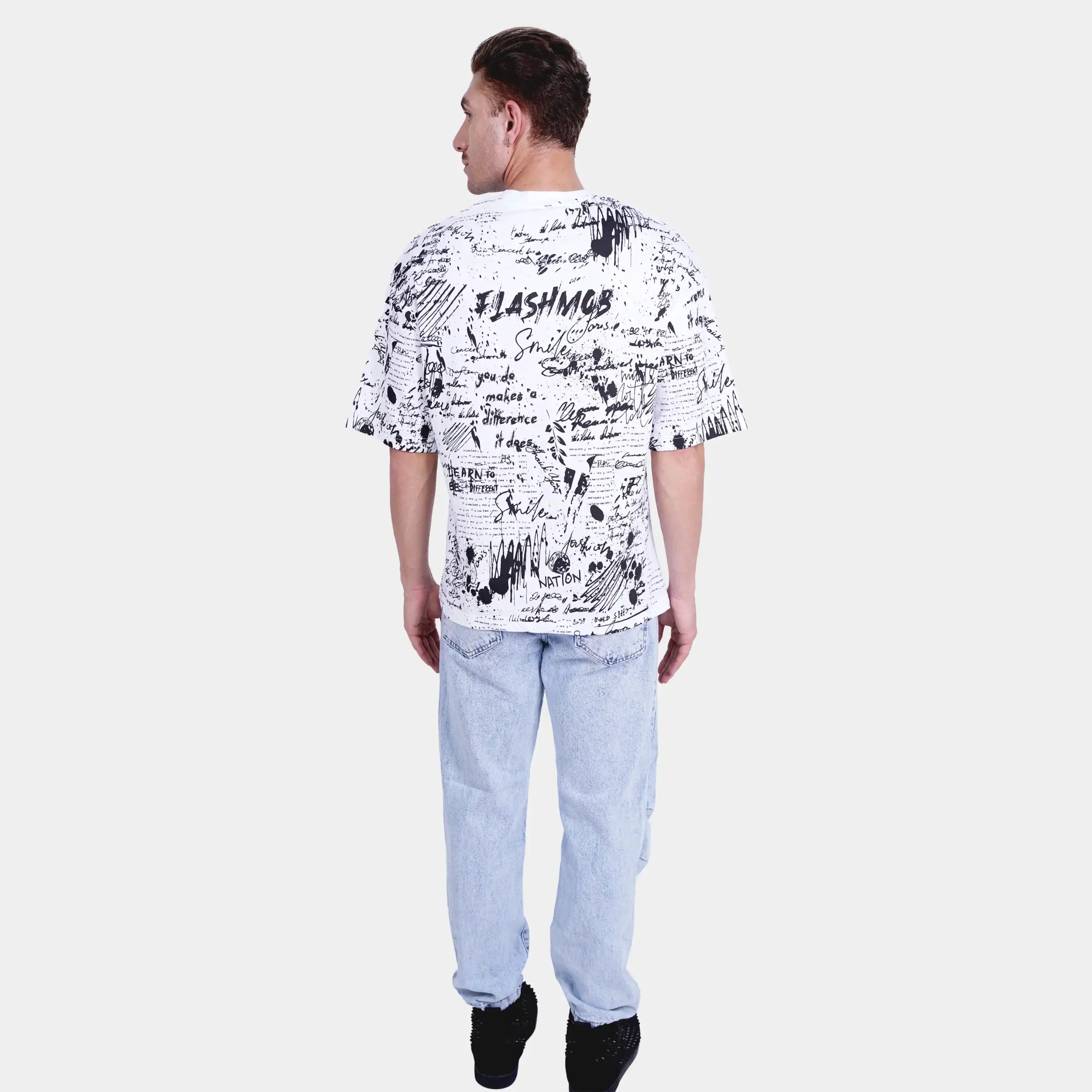 Graphic Printed White Casual T-Shirt