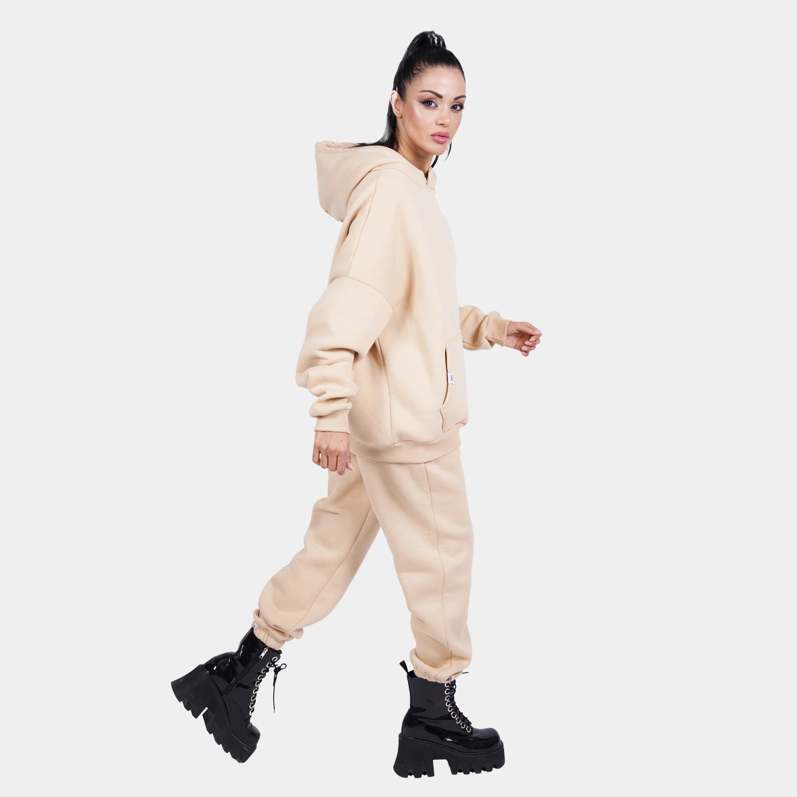 Relaxed Fit Cotton Fleece Hoodie & Sweatpant Set