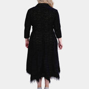 Black Feather Robe Party Dress - Plus Size