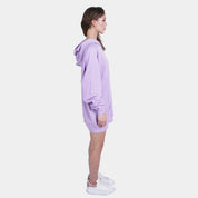 Printed Soft Lilac Oversized Hoodie