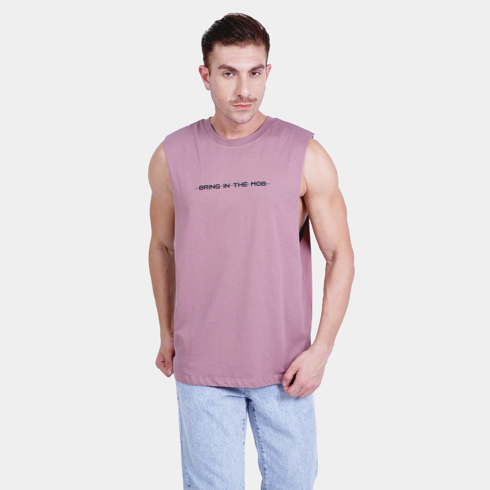 Graphic Printed Sleeveless T-Shirt - Black | Pink | White