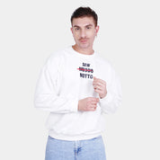 Graphic Text Printed White Sweatshirt