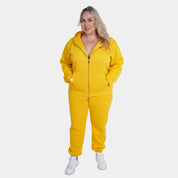 Relaxed Fit Cotton Fleece Hooded Jacket - Plus Size