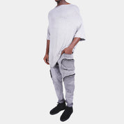 Stone Grey Longline Loose T-Shirt