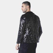 Black Sequin Party Blazer