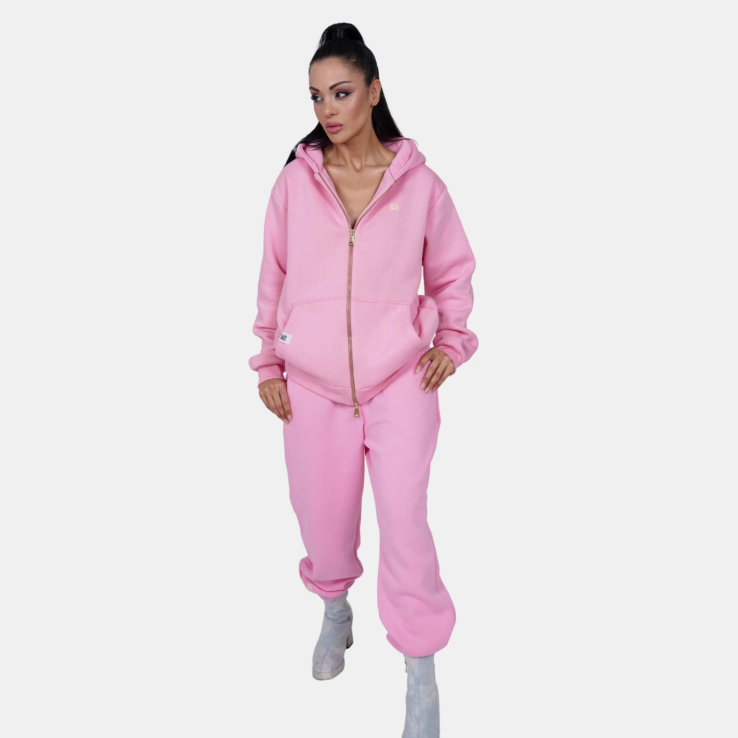 Relaxed Fit Cotton Fleece Hooded Jacket & Sweatpant Set