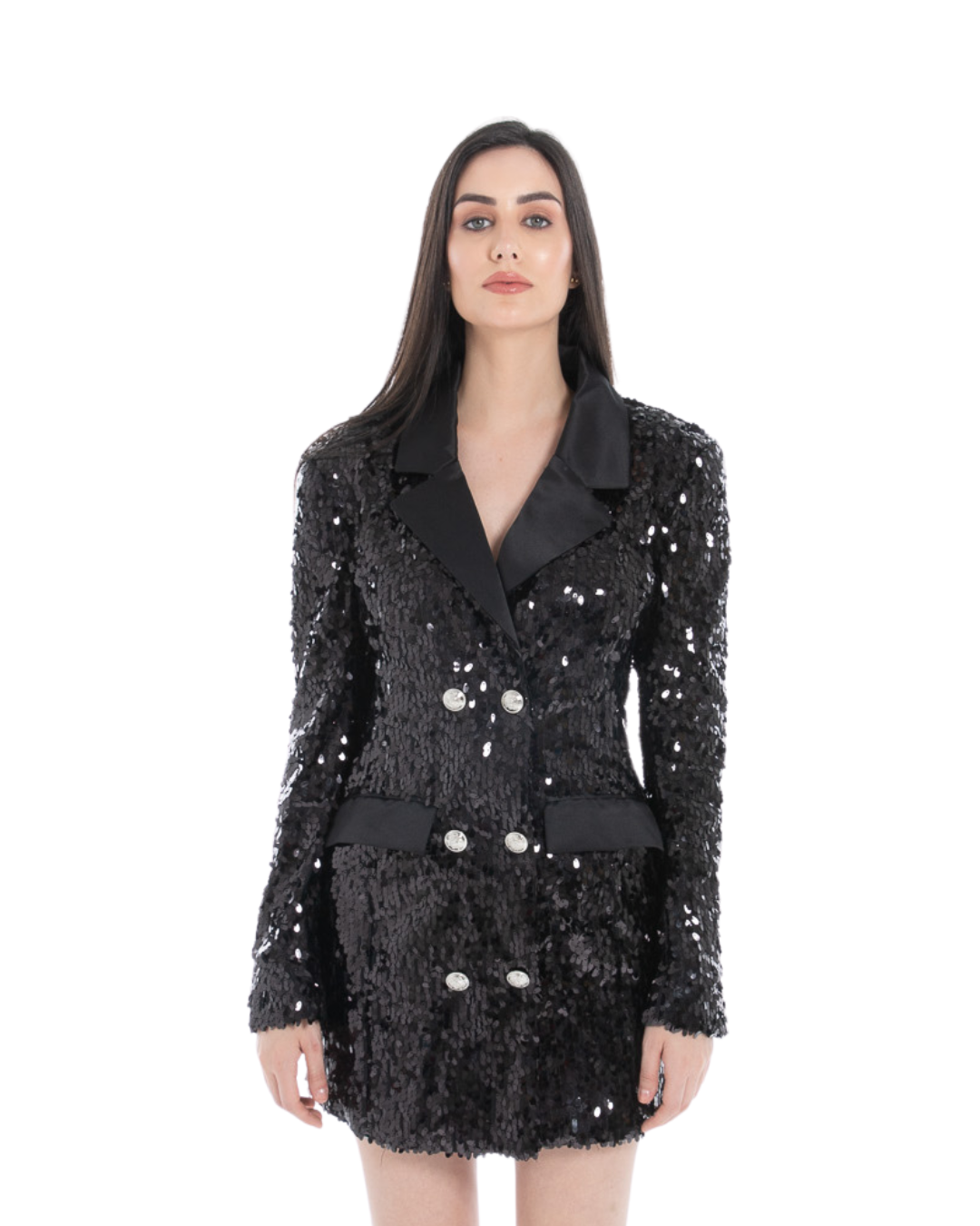 Black Sequin Party Blazer