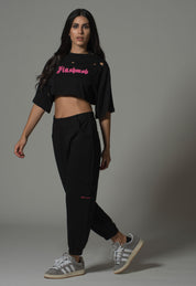 Cropped Torn T-Shirt - White | Pink | Black