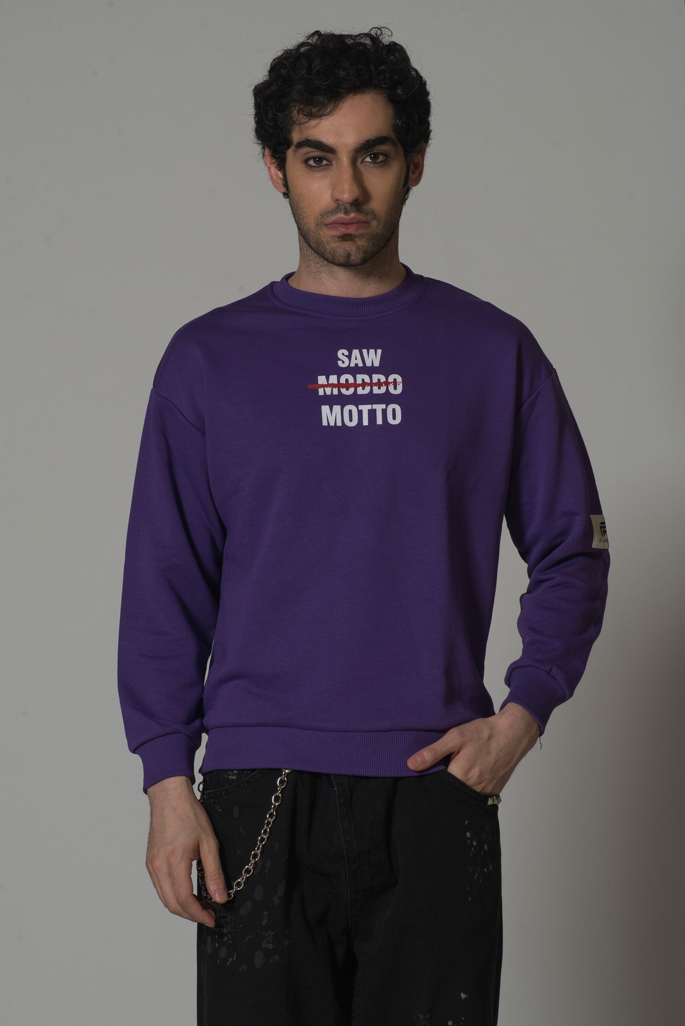 Graphic Printed Purple Sweatshirt