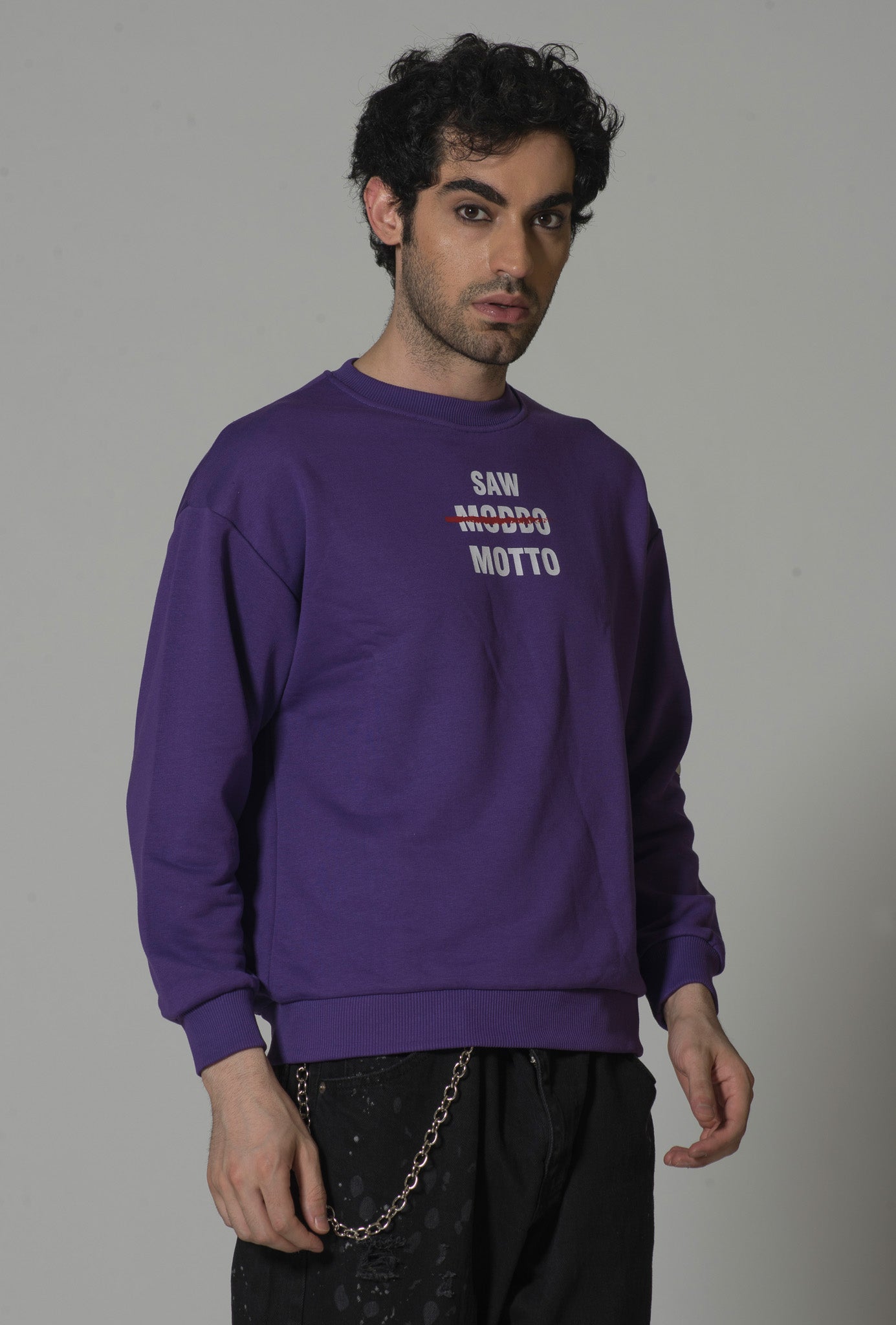 Graphic Printed Purple Sweatshirt