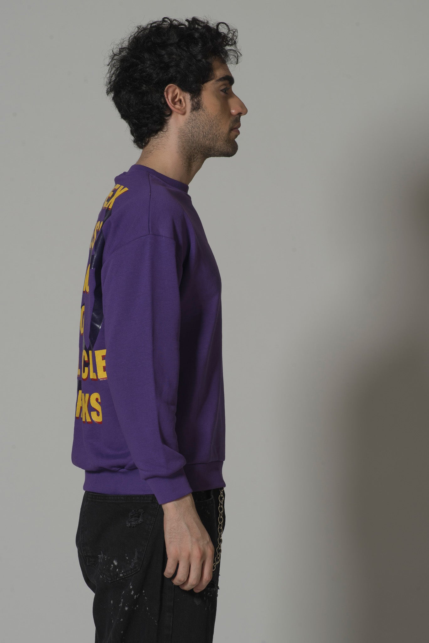 Graphic Printed Purple Sweatshirt