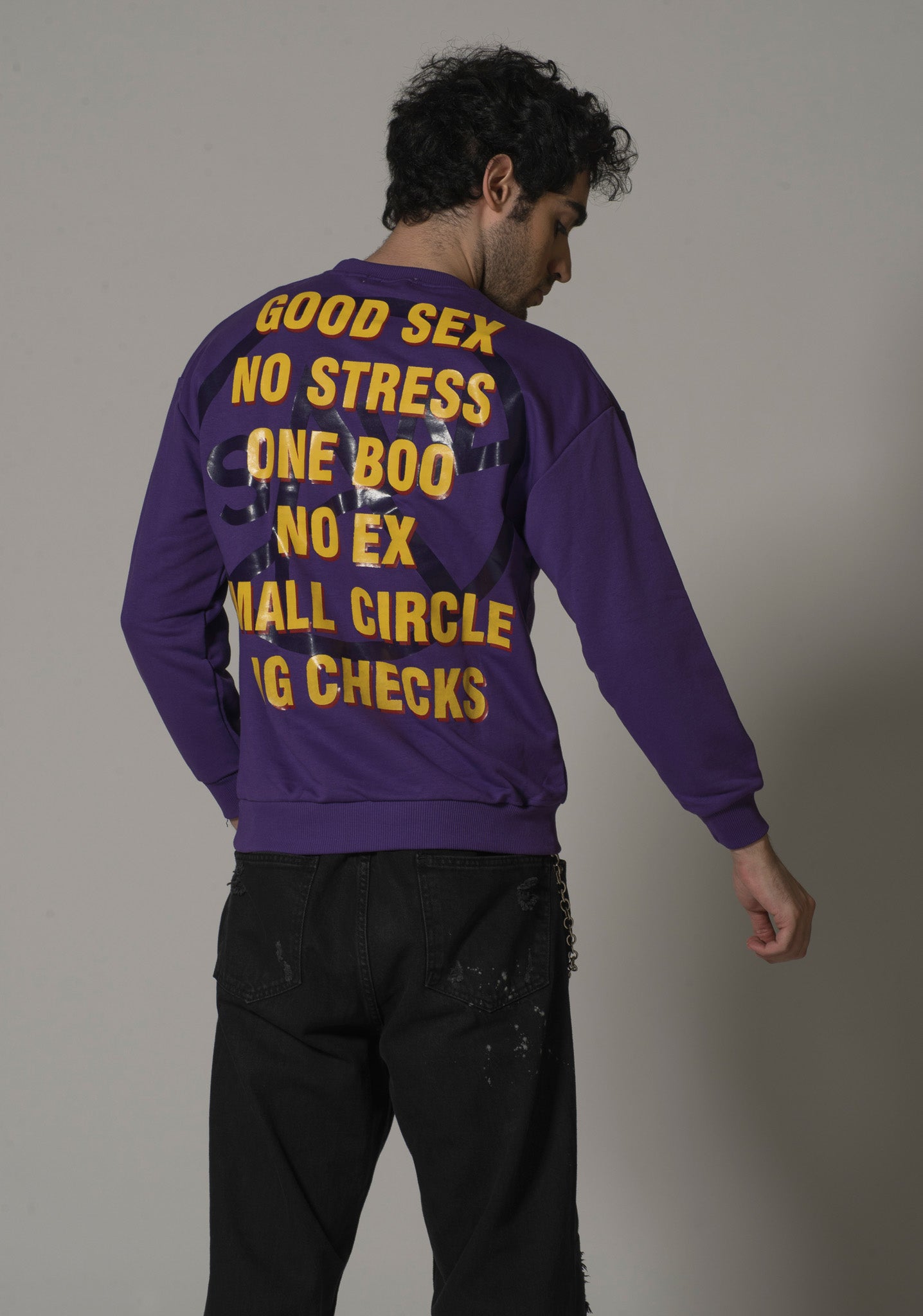 Graphic Printed Purple Sweatshirt