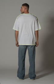 Casual White T-shirt With Contrast Detail