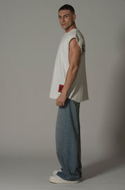 White Drop Shoulder Oversized T-shirt