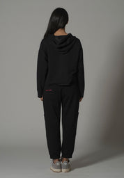 Black Hoodie Set With Embroidery Patch