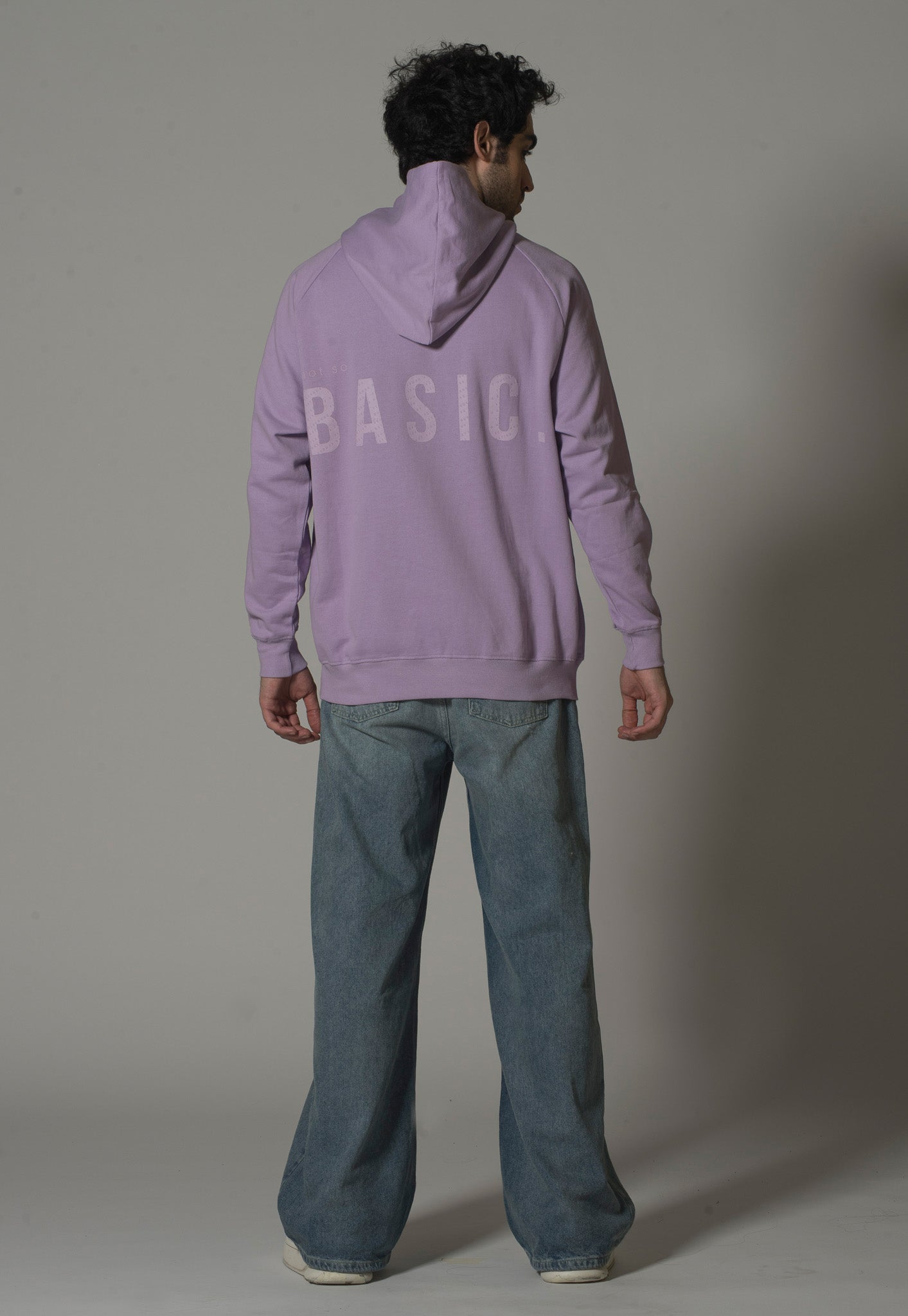 Printed Soft Lilac Oversized Hoodie