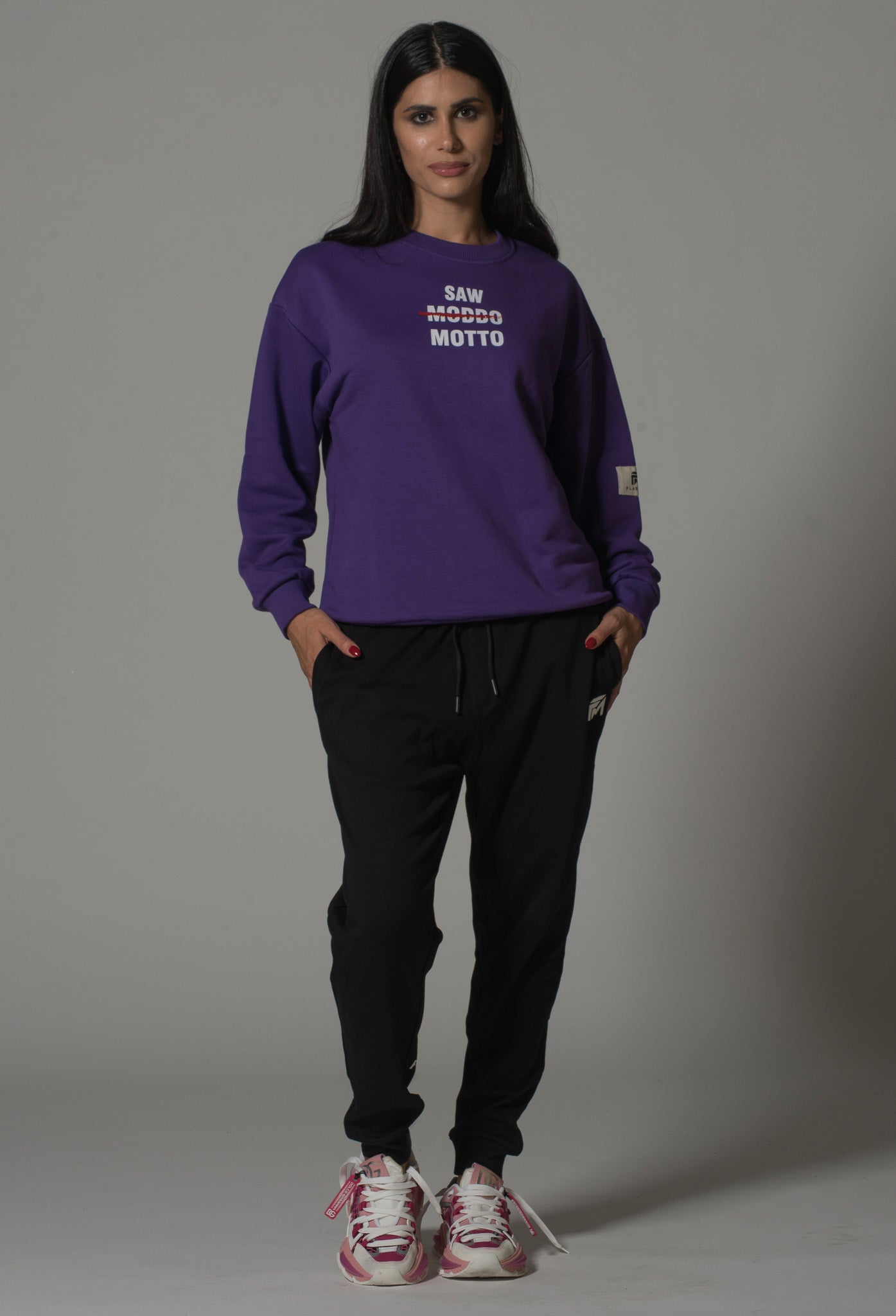 Graphic Printed Purple Sweatshirt