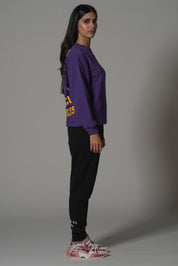 Graphic Printed Purple Sweatshirt