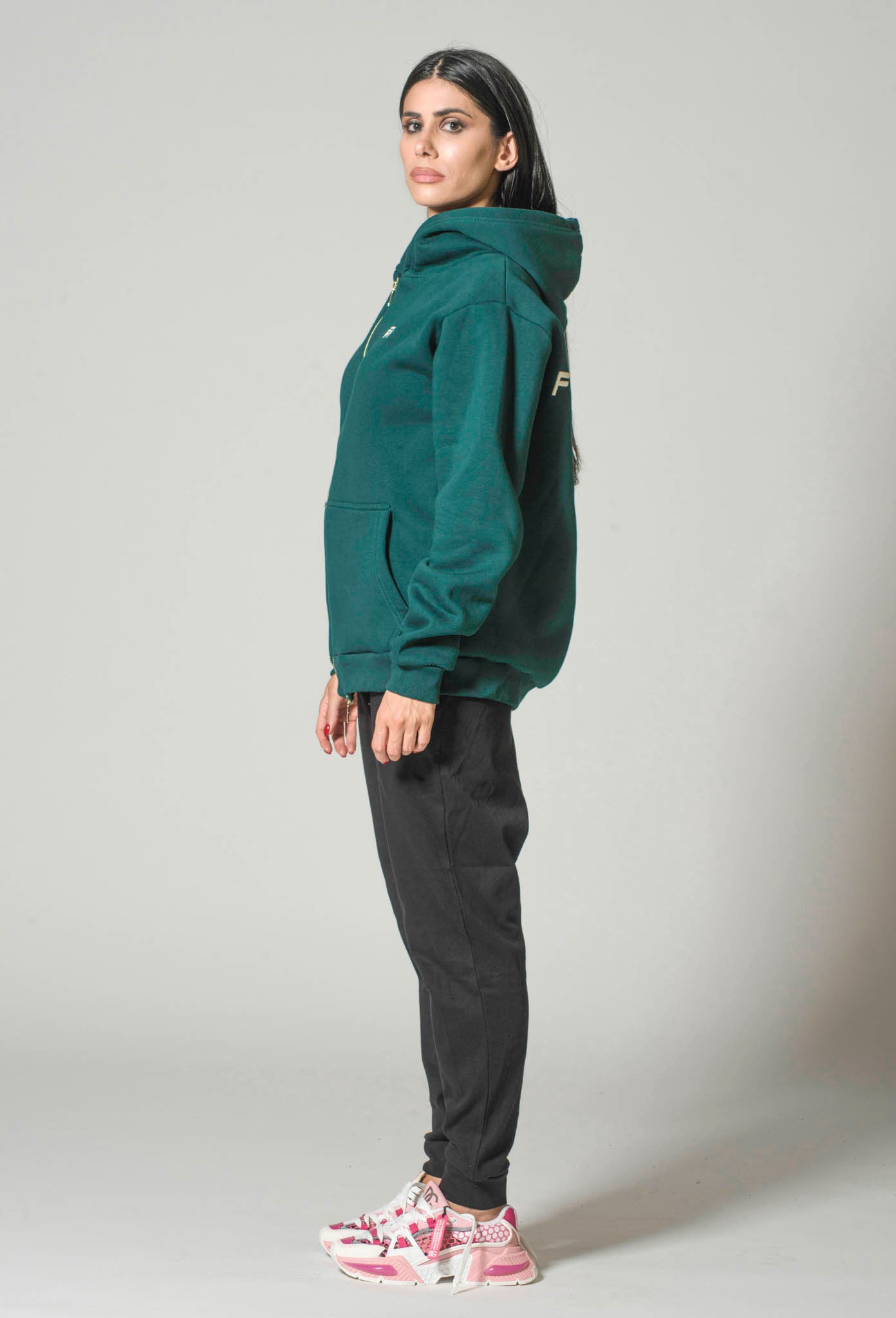 Oversized Dark Green Hoodie F