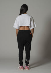 Cropped Torn T-Shirt - White | Pink | Black