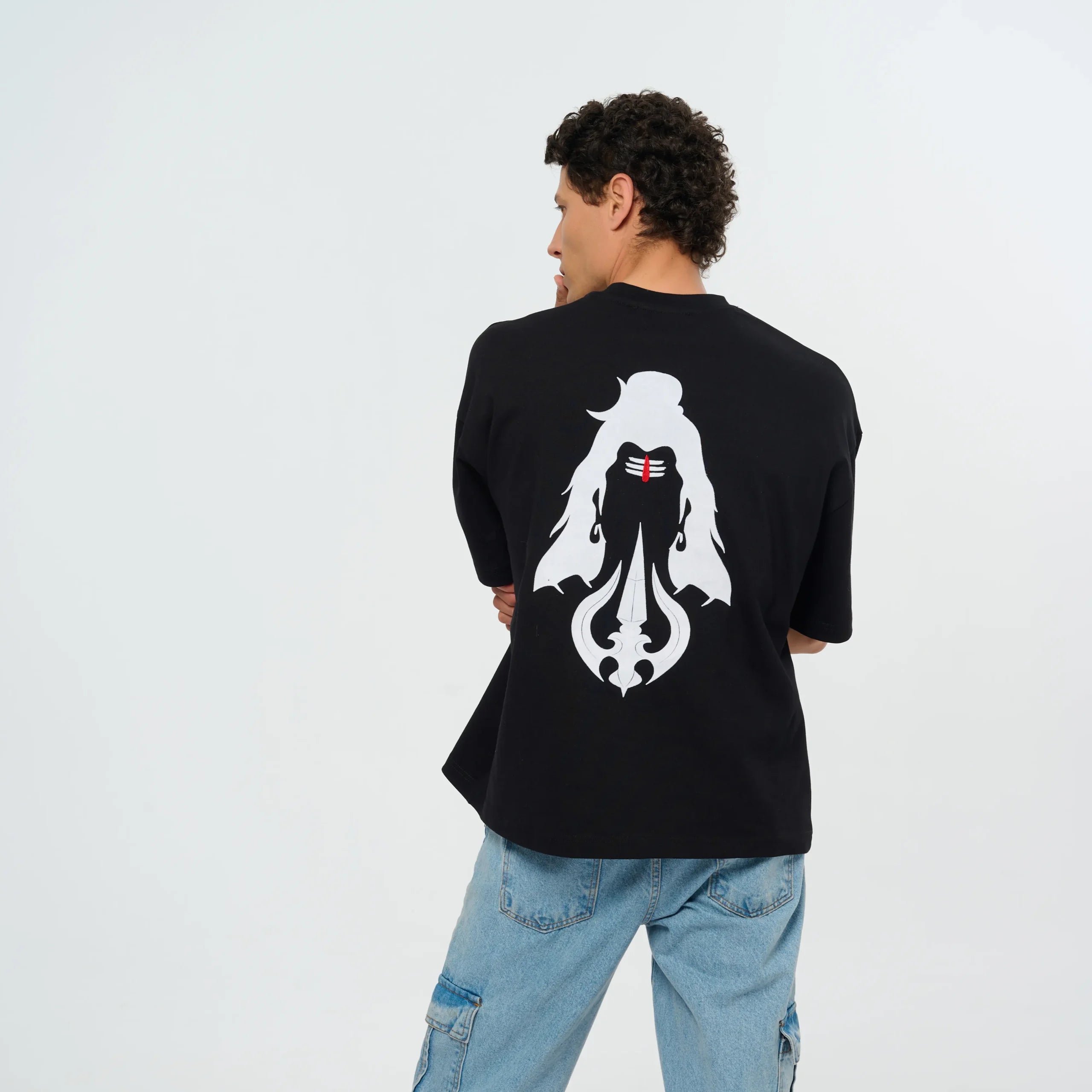 Graphic Printed Oversized Black Rave T-Shirt