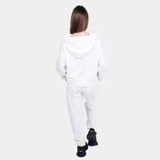 White Hoodie Set With Embroidery Patch