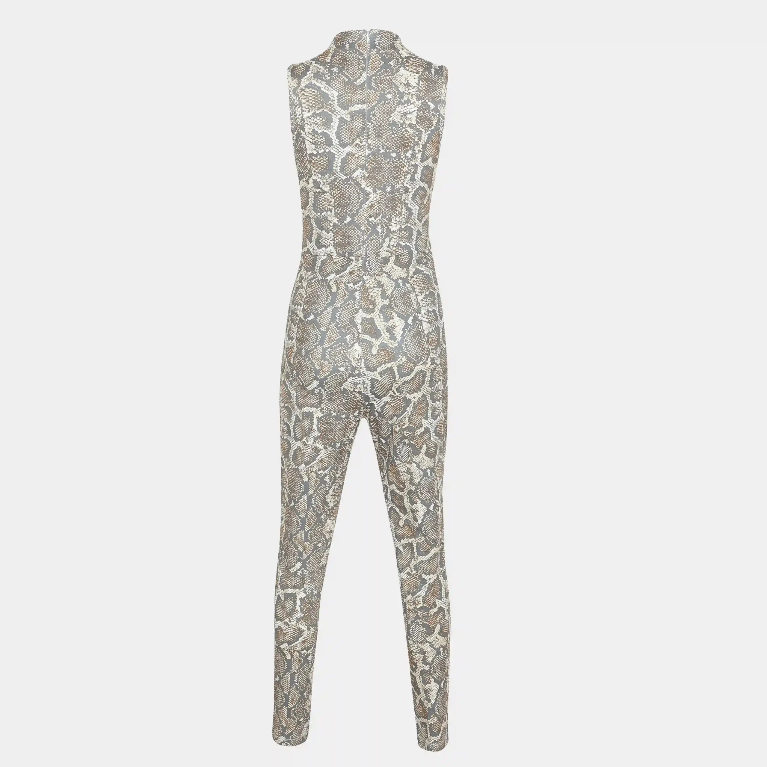 Animal Print Body Fit Jumpsuit