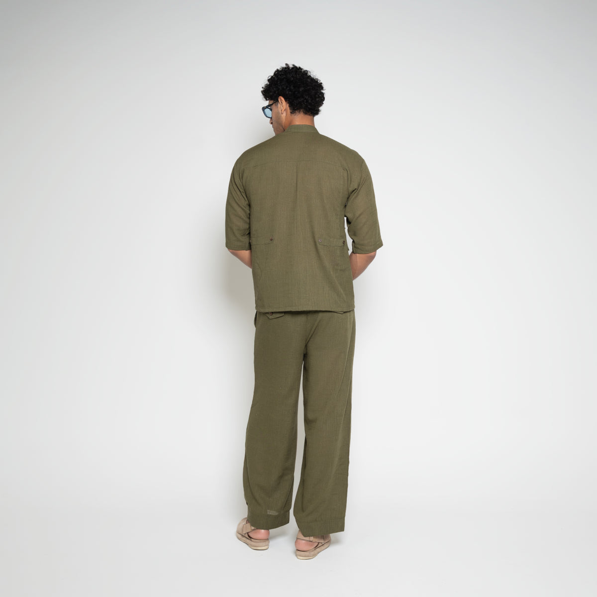 FM Linen Army Shirt – Army Green