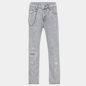 Baggy Denim Jeans With String Details