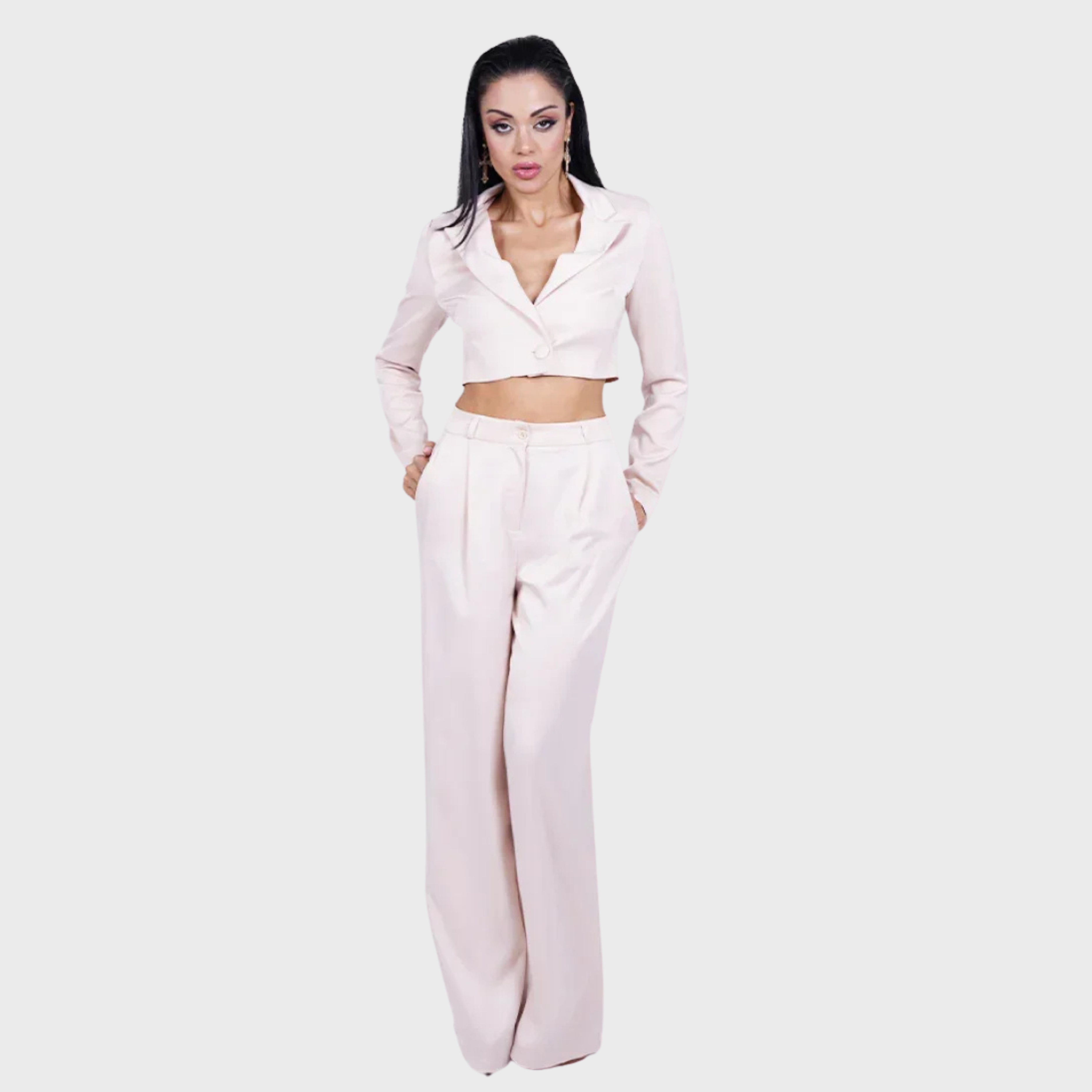 Flashmob Nation beige satin co-ord set for women 