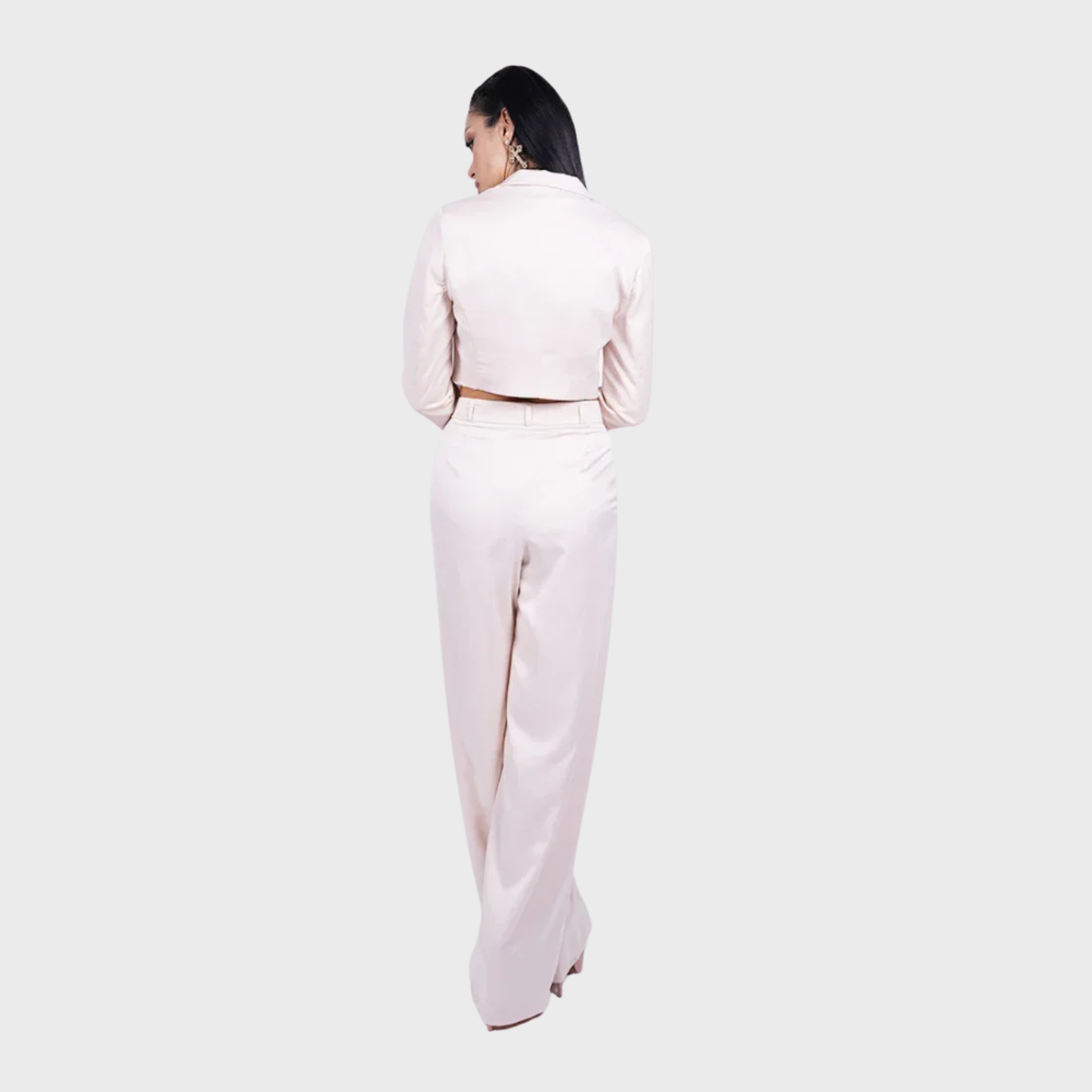 Flashmob Nation women’s beige satin co-ord set 