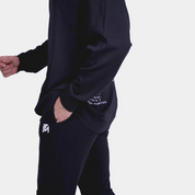 Flashmob Nation oversized black track set – side profile women’s loungewear