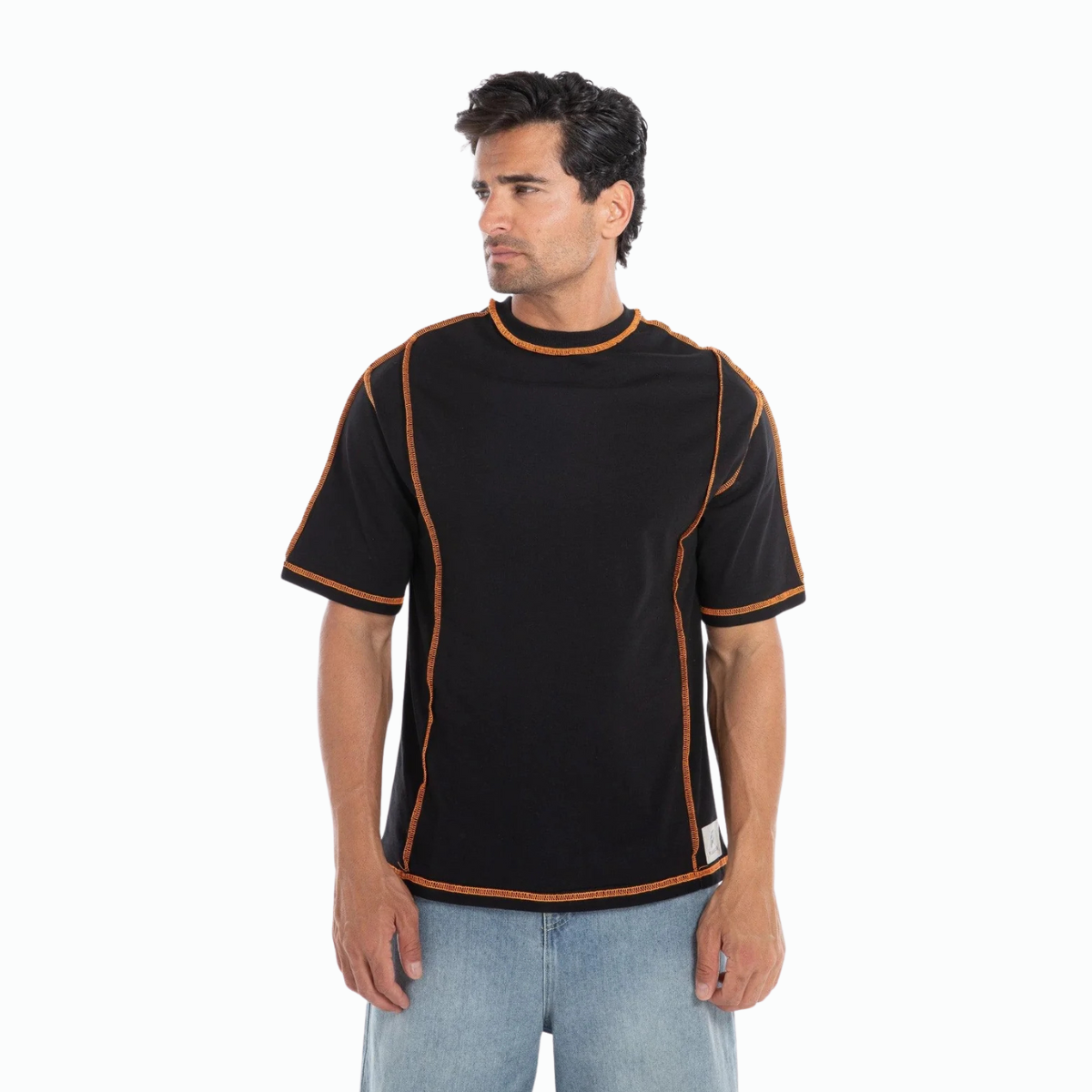 Flashmob Nation men’s casual black T-shirt – front view