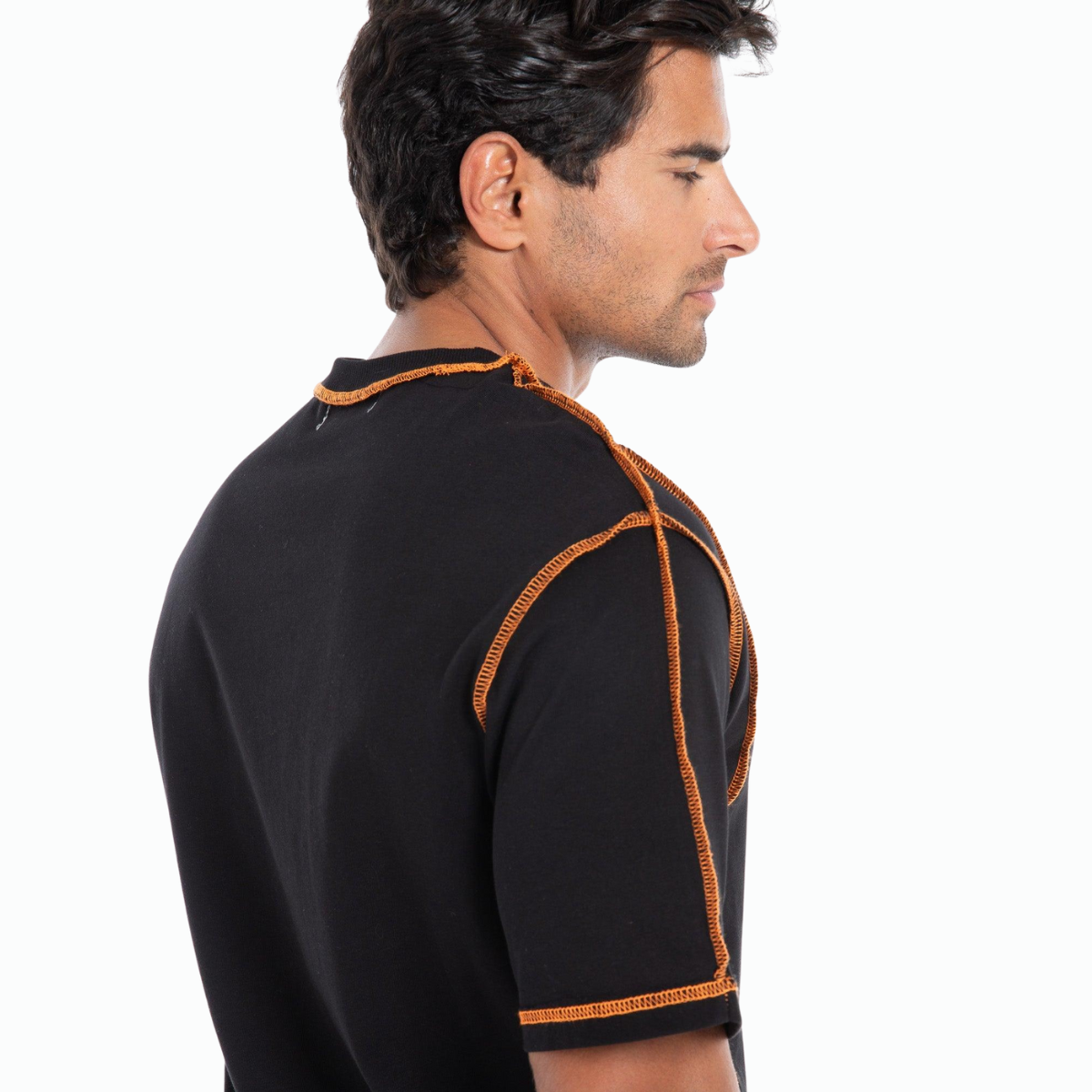 Flashmob Nation black T-shirt for men – side profile