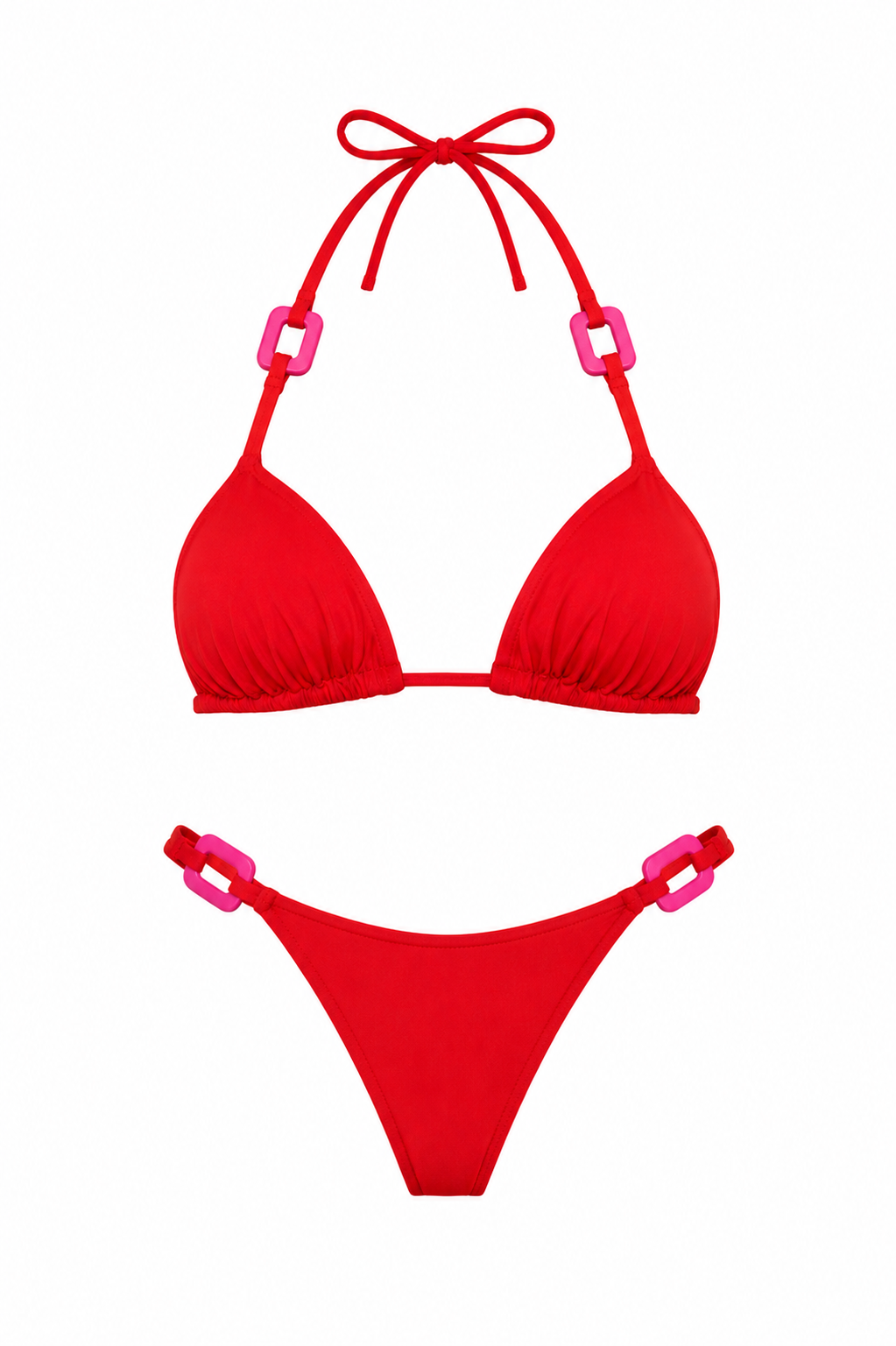 Red Triangle Set with Contrast Buckle