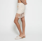 FM Linen Tussel Mini Skirt
