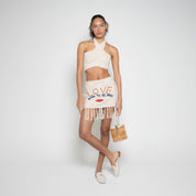 FM Linen Tussel Mini Skirt