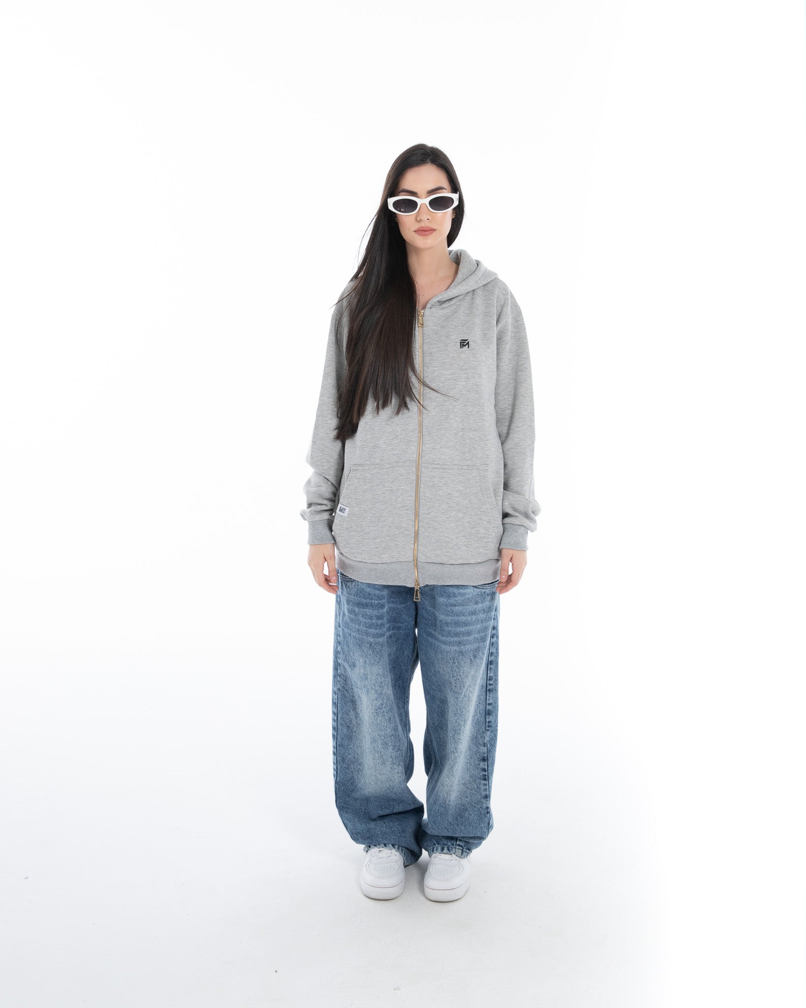 Oversized Zippered Sweatshirt