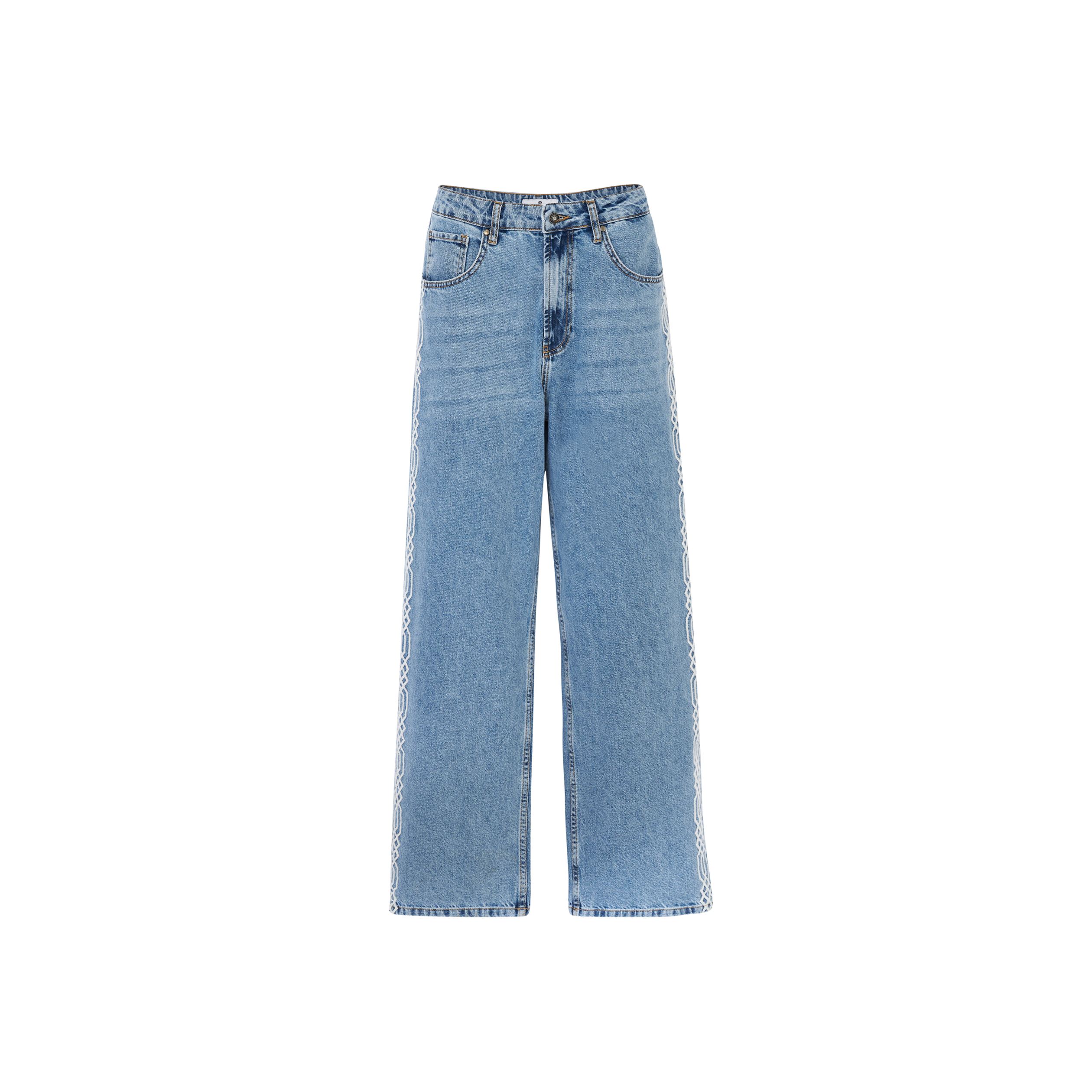 جينز واسع مطرّز للرجال