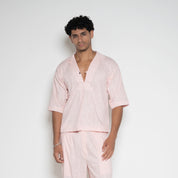 FM AF1 Pink Ombre Linen V-Neck Box Shirt