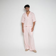 FM AF1 Pink Ombre Linen V-Neck Box Shirt