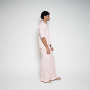 FM AF1 Pink Ombre Linen V-Neck Box Shirt