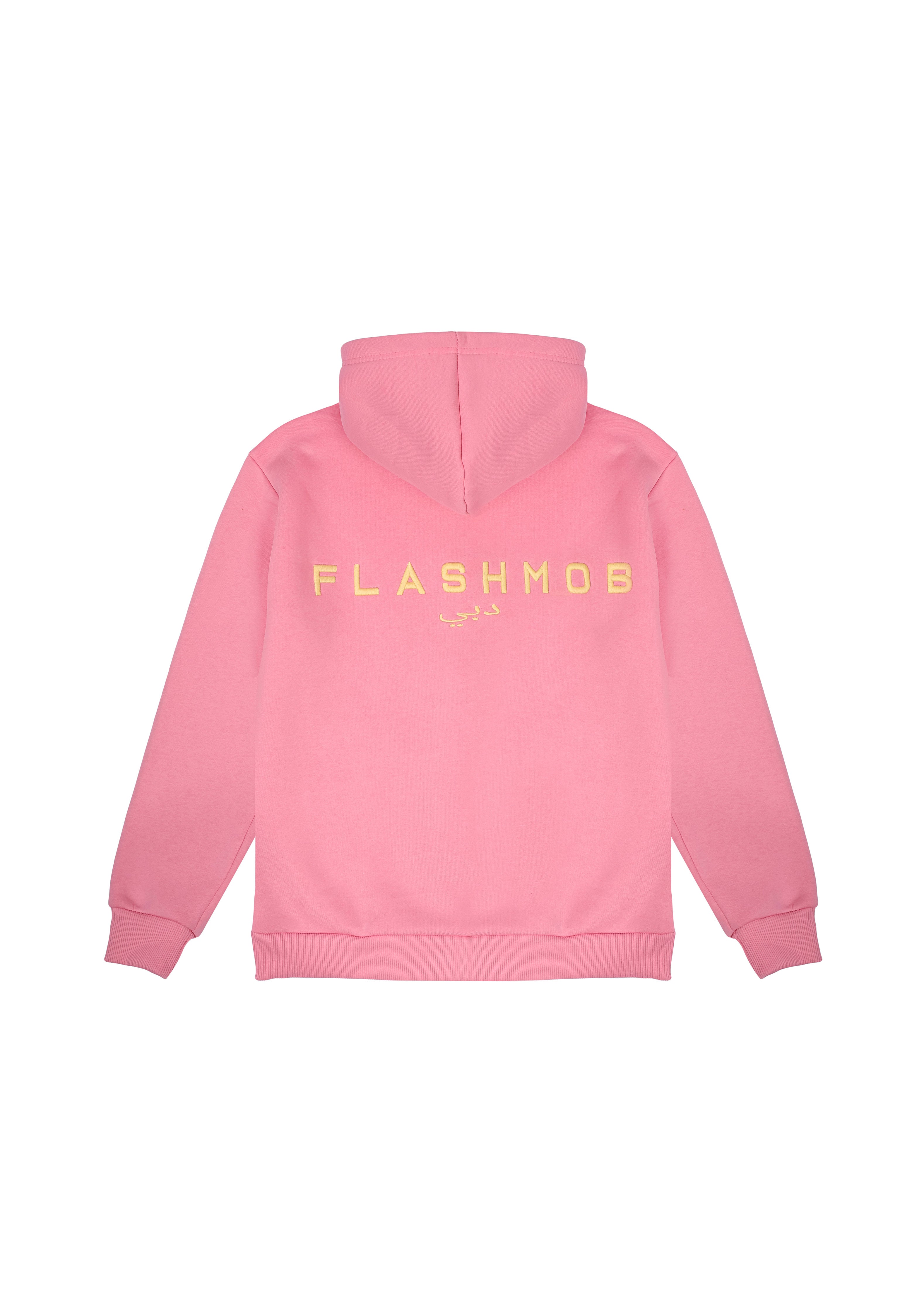 Oversized Pink Printed Hoodie