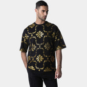 Printed Black and Gold Reflective T-Shirt